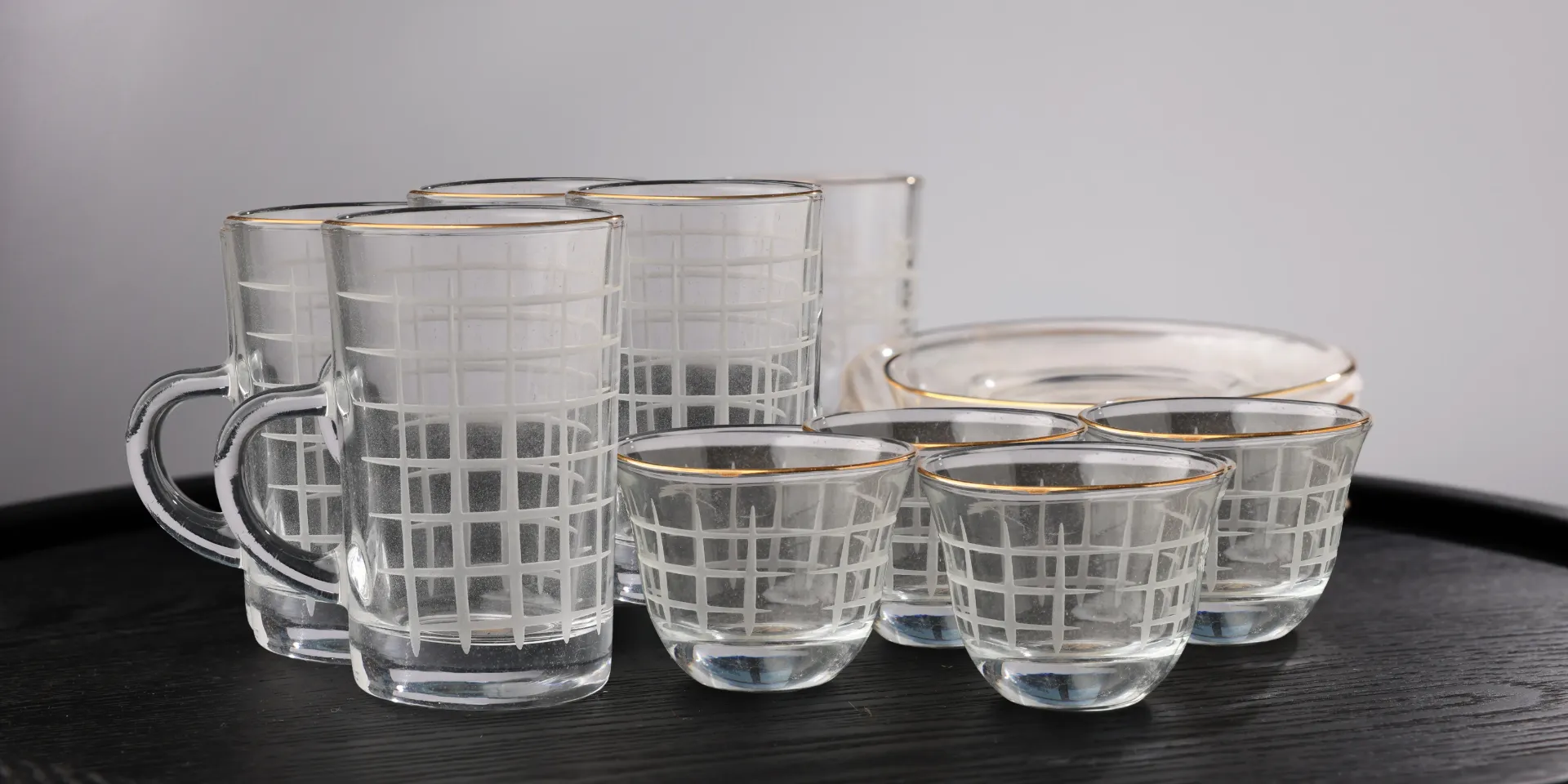 [CRYSTAL23111] 18PCS TEA SET 23111 GOLD