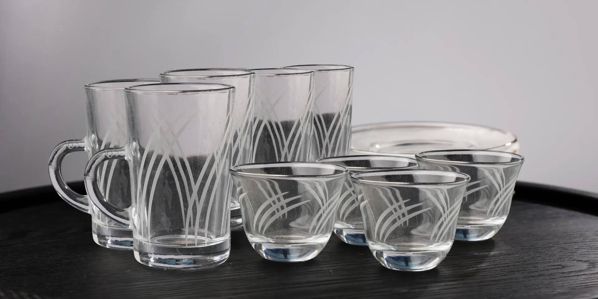 [CRYSTAL23134] 18PCS TEA SET 23134 silver