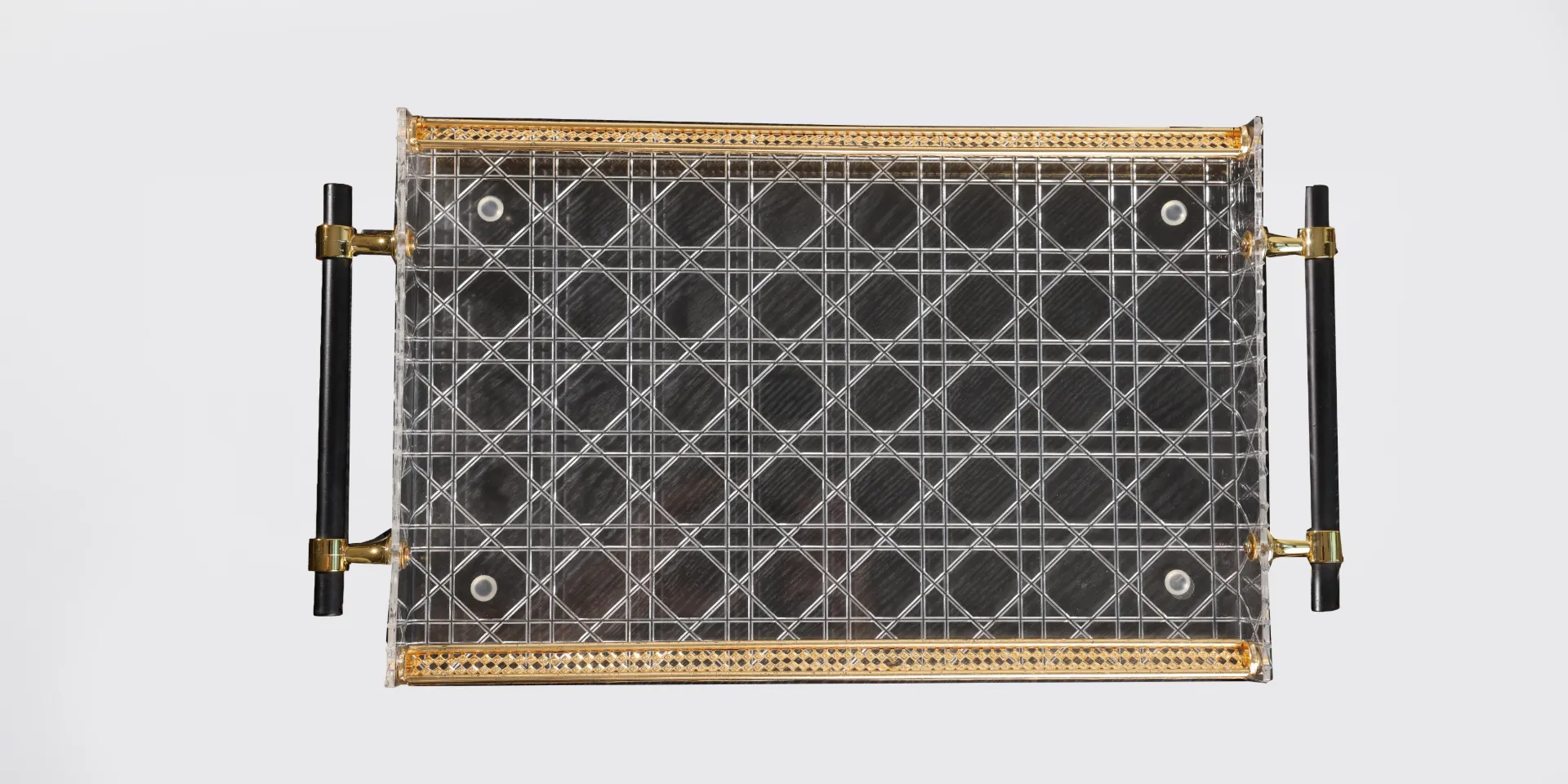 [TY24-415S] GOLD ACRYLIC SERVING TRAY S