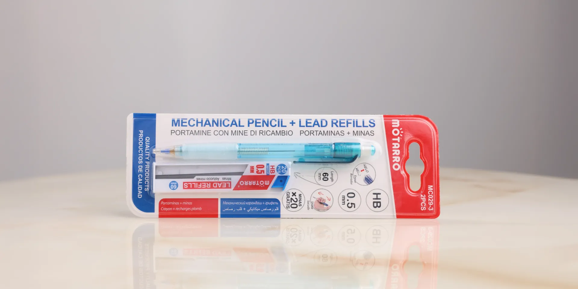 [MOTARRO MECHANICAL PENCIL + LEAD MC029-3] MECHANICAL PENCIL + LEAD 3