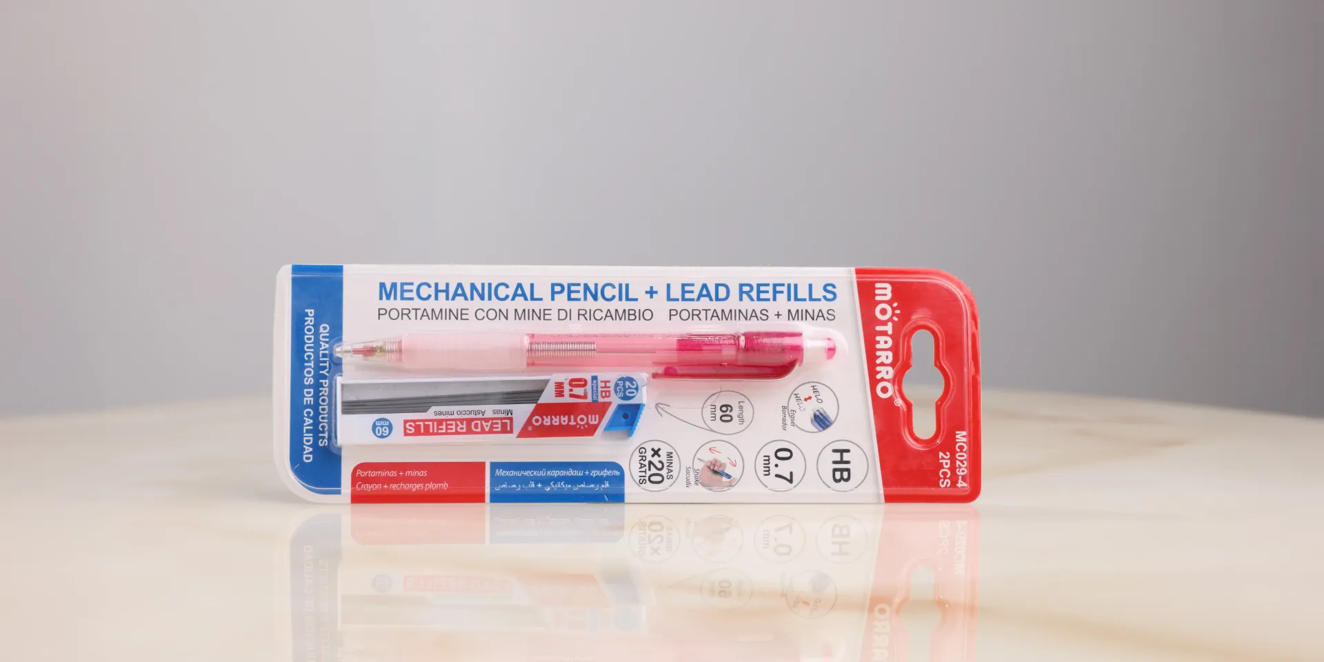 [MOTARRO MECHANICAL PENCIL + LEAD MC029-4] MECHANICAL PENCIL + LEAD 4