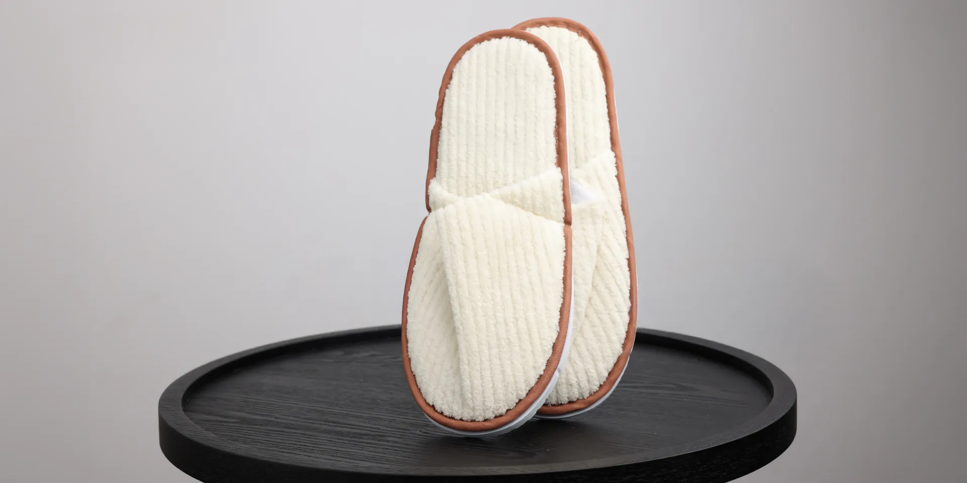 Yellow striped slippers