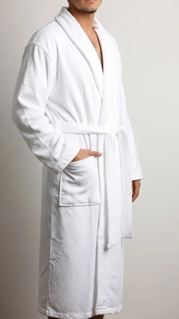 White fleece apple collar bathrobe-2XL